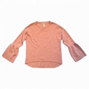 Zara Kids Girls Pink Bell Sleeve Knit Sweater Size 13 14 Winter Collection